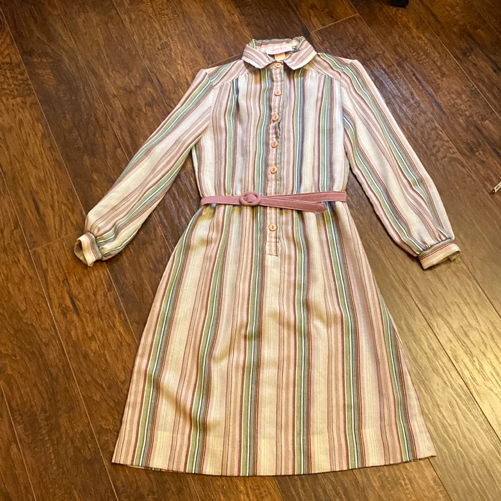 Vintage Bleeker Street Belted Shirt Dress